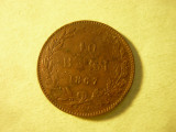 Moneda 10 bani 1867 Watt , cal. medie