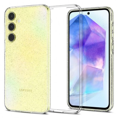 Husa pentru Samsung Galaxy A55 5G A556, Spigen, Liquid Crystal Glitter, Transparenta ACS07538 foto