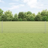 VidaXL Plasă sudată cu 5 U Posts Argintie 0.6x25 m Oțel