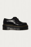 Dr. Martens pantofi de piele 1461 Quad femei, culoarea negru, cu platformă 25567001