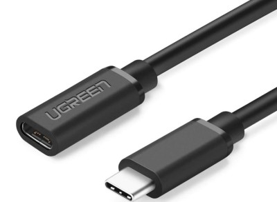CABLU USB Type-C Ugreen prelungitor, &amp;quot;US353&amp;quot; USB Type-C (T) la USB Type-C (M), 1m, negru, &amp;quot;10387&amp;quot; (timbru verde 0.18 lei) - 6957303813872 foto