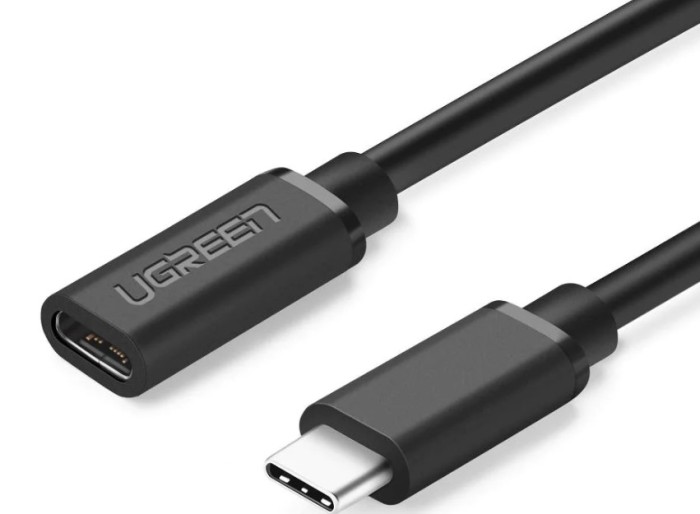 CABLU USB Type-C Ugreen prelungitor, &quot;US353&quot; USB Type-C (T) la USB Type-C (M), 1m, negru, &quot;10387&quot; (timbru verde 0.18 lei) - 6957303813872