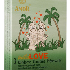 Prezervative cu puncte AMOR Wild Love 3 buc.
