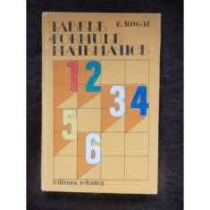 TABELE FORMULE MATEMATICE - E. ROGAI foto