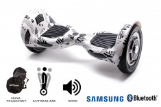 Hoverboard Smart Balance? Premium Brand, Off Road News Paper, roti 10 inch Bluetooth, baterie Samsung, Boxe incorporate, AutoBalans, Geanta de tran foto