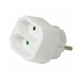 Conector alimentare AC SCHUKO splitter alb 2x soclu EURO LOGILINK LPS218