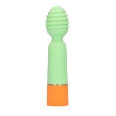 Vibrator LOVELINE Ribbed Mini Vibrator with USB Charger, cu striații pentru stimulare versatilă, 10 funcții de vibrație, 12.2 cm, verde