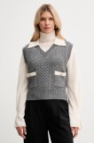 Fracomina vestă culoarea gri, FR25WJ5011K55401