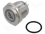 Comutator anti-vandalism E-SWITCH PV6 LED IP65 2 poziții rotund argintiu