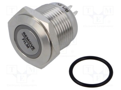 Comutator anti-vandalism E-SWITCH PV6 LED IP65 2 poziții rotund argintiu foto