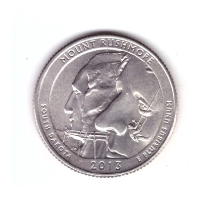 Moneda SUA 25 centi/quarter dollar 2013 D, South Dakota Mount Rushmore, stare foarte buna foto