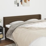 vidaXL Tăblie de pat cu aripioare maro &icirc;nchis183x16x78/88 cm textil