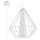 Lampă Suspendată Demi Alb Oțel/Pvc 1 Bec Cu Industrial De Interior
