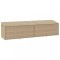 vidaXL Cutie de depozitare de grădină Bej 220x50x58 cm Poly Ratan