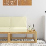 vidaXL Canapea de exterior Alb 91 x 63 x 73 cm Lemn Solid de Acacia 901478
