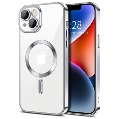 Husa pentru iPhone 14 - Techsuit Luxury Crystal MagSafe - Silver foto