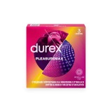 Cumpara ieftin Prezervative DUREX Pleasure Max, cu puncte și striații pentru senzație intensă, din latex, diametru 56 mm, 3 buc