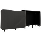 Outsunny Suport pentru Lemne din Metal cu Suport Reglabil, Geantă de Transport și Husă Impermeabilă, 240x36x99 cm, Negru | Aosom Romania