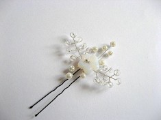Accesoriu decorativ mireasa ac par pentru nunta din perle, cristale 20316