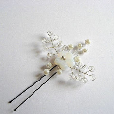 Accesoriu decorativ mireasa ac par pentru nunta din perle, cristale 20316