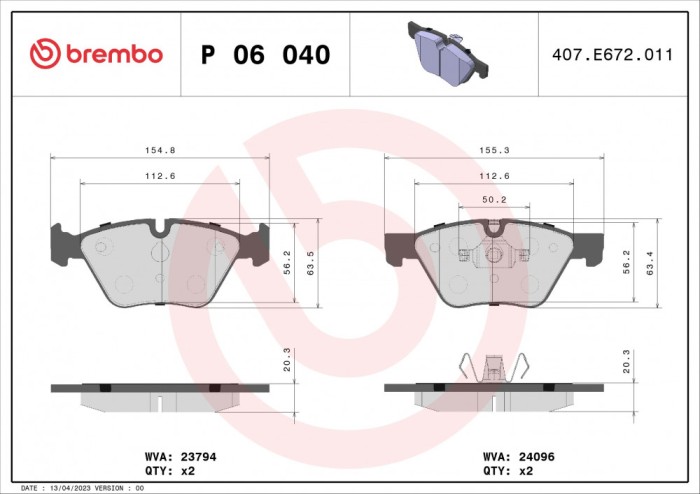 BREMBO P 06 040 PRIME LINE set placute frana,frana disc