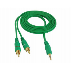 Cablu Jack 3,5MM La 2RCA 1,5M Verde 240920-2