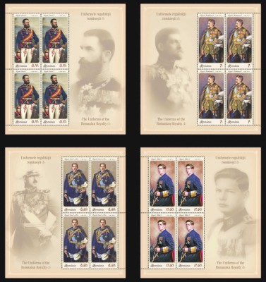 RO 2019 LP 2264 &amp;quot;Uniformele regalitatii ( I ) &amp;quot; , minicoli de 4 + manseta , MNH foto