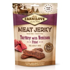Carnilove Dog Jerky Filet de Curcan ?i carne de vanat 100 g foto