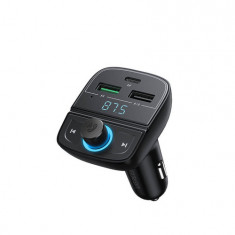 Ugreen CD229 Transmițător FM cu încărcător auto, Bluetooth 5.0, USB QC 3.0, USB-C PD, microSD (negru)