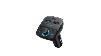 Ugreen CD229 Transmițător FM cu &amp;icirc;ncărcător auto, Bluetooth 5.0, USB QC 3.0, USB-C PD, microSD (negru) foto