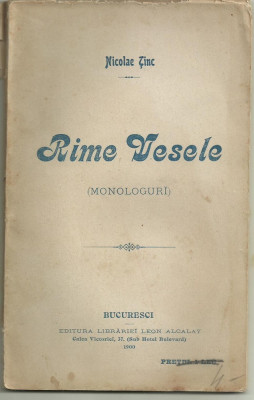 Nicolae Tinc / RIME VESELE (MONOLOGURI) - editie 1900 foto