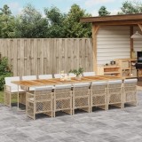 vidaXL Set mobilier de grădină cu perne, 13 piese, bej, poliratan 3210772