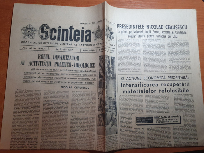 scanteia 2 iulie 1987-art. jud. valcea si jud alba