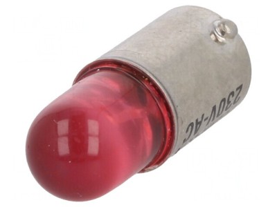 Lampă LED roșie 230V BA9S foto