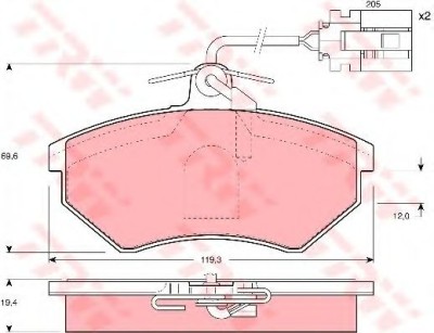 Set placute frana,frana disc VW VENTO (1H2) (1991 - 1998) TRW GDB1057 foto