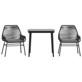 Cumpara ieftin Set de sufragerie de gradina 3 piese neagra