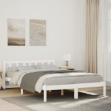 vidaXL Cadru pat foarte lung fără saltea alb 160x210 cm lemn masiv pin