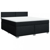 Cumpara ieftin Pat box spring cu saltea, negru, 180x200 cm, catifea