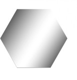 Oglinda Decorativa Hexagonala Acrilica Argintie Silicko, 16 cm, Perete, Sufragerie, Dormitor, Hol, Birou, 18 cm Diametru