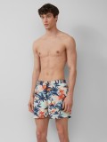 S.Oliver Pantaloni scurti barbati de baie, Regular fit, cu imprimeu tropical, Multicolor, XL