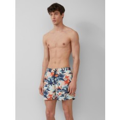 s.Oliver Pantaloni scurti barbati de baie, Regular fit, cu imprimeu tropical, Multicolor, XL
