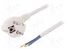 Cablu alimentare AC, 10m, 3 fire, culoare alb, cabluri, CEE 7/7 (E/F) &amp;#351;tecar in unghi, SCHUKO mufa, PLASTROL - W-98426