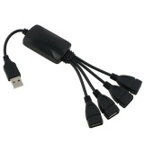 Cumpara ieftin Hub port USB 4in1 cu 4 iesiri USB type A - Negru, Dactylion