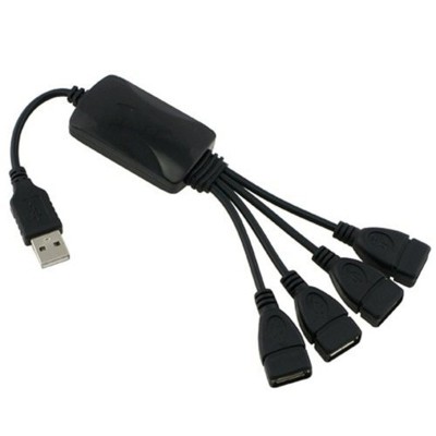 Hub port USB 4in1 cu 4 iesiri USB type A - Negru foto