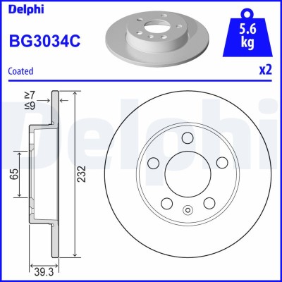 DELPHI BG3034C Disc frana foto