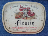 Fleurie - Marcel Perraud / eticheta veche sticla de vin Franta
