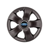 Set 4 Capace Roti 15 inchi (R15) Bis Negru, Compatibile Cu Ford, Autohelix MSA