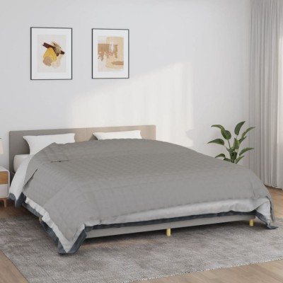 vidaXL Pătură cu greutăți, gri, 200x260 cm, 15 kg, material textil foto