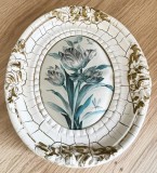 Tablou matase - decorativ / de colectie - Flori albastre