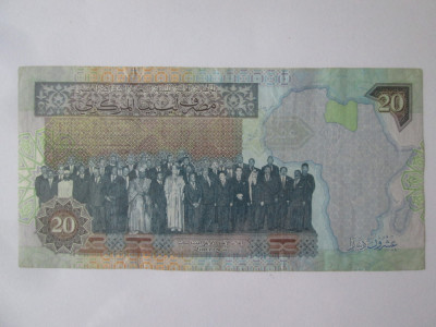Rară! Libia 20 Dinars 1999(2002) cei mai mari dictatori africani din sec.xx foto
